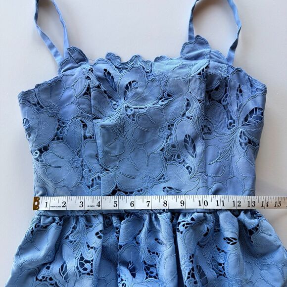 NWT Mestiza New York Vanessa Convertible Bow Lace Mini Dress in Heritage Blue 6 - Picture 16 of 16